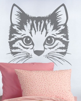 Naklejka dekoracyjna na ścianę Głowa kotka